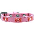 Mirage Pet Products Red Glitter Bow Widget Dog CollarLight Pink Size 10 631-10 LPK10